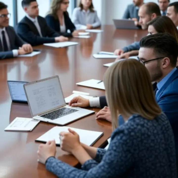 Sesja mastermind przedsiębiorców pracujących wspólnie nad strategiami biznesowymi